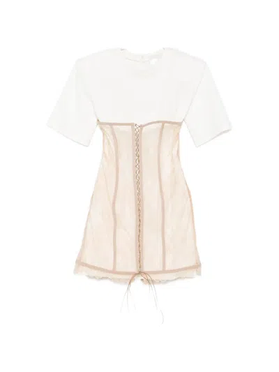Giuseppe Di Morabito Lace-detail Mini Dress In Pink