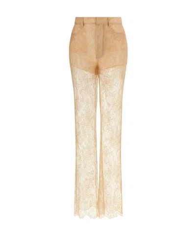 Giuseppe Di Morabito Lace-detailed Flared Trousers In Orange