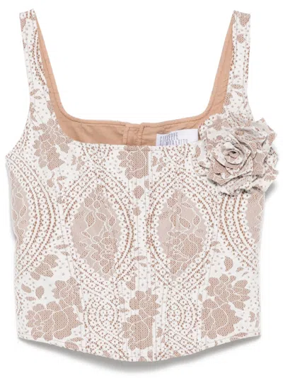 Giuseppe Di Morabito Lace-effect Corset In 白色