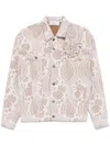 Giuseppe Di Morabito Lace-effect Denim Jacket In Nude