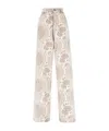 Giuseppe Di Morabito Lace Overlay High Waist Wide Leg Trousers