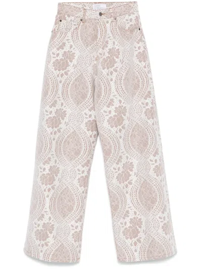 Giuseppe Di Morabito Lace-effect Jeans In Neutrals