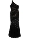 Giuseppe Di Morabito Long Black Lace Semi-transparent Dress In Black  