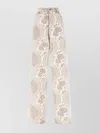 Giuseppe Di Morabito Lace Overlay High Waist Wide Leg Trousers In Neutral