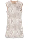 Giuseppe Di Morabito Lace-overlay Mini Dress In Neutrals
