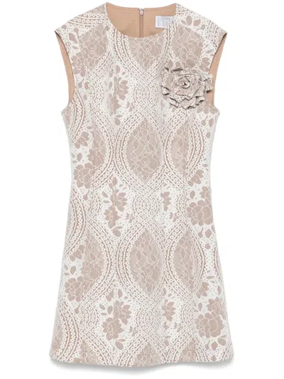 Giuseppe Di Morabito Lace-overlay Mini Dress In Neutrals