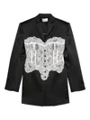 Giuseppe Di Morabito Lace-panel Jacket In Black
