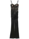 Giuseppe Di Morabito Lace-panel Satin Gown In Schwarz