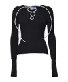 Giuseppe Di Morabito Lace-up Ribbed-knit Top