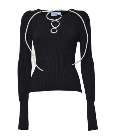 Giuseppe Di Morabito Lace-up Ribbed-knit Top