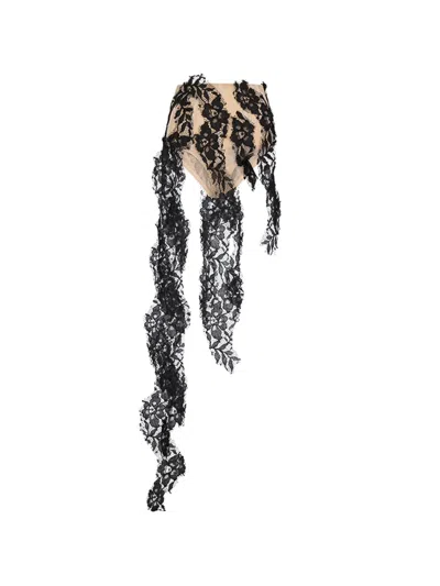 Giuseppe Di Morabito Lace-appliqué Asymmetric Skirt In Black