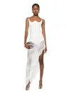 Giuseppe Di Morabito Laced Asymmetric Maxi Dress In White