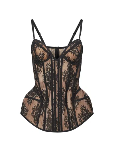 Giuseppe Di Morabito Lace-panelled Peplum Top In Black