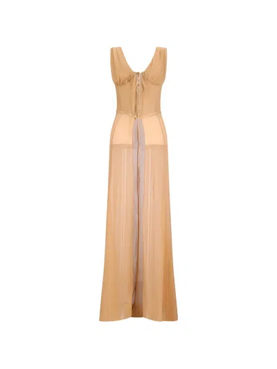 Giuseppe Di Morabito Lace-up Sleeveless Top In Neutral