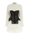 Giuseppe Di Morabito Long Sleeve Corset Style Lace Dress In Multi