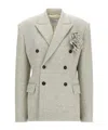 Giuseppe Di Morabito Double-breasted Oversized Blazer With Removable Rose Brooch In Brown