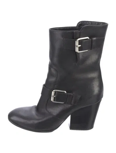 Pre-owned Giuseppe Di Morabito Leather Moto Boots In Blue