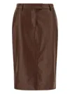 Giuseppe Di Morabito Stylish Leather Skirt Featuring Back Slit In Brown