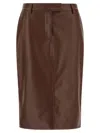 Giuseppe Di Morabito Stylish Leather Skirt Featuring Back Slit In Brown