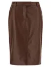 Giuseppe Di Morabito Stylish Leather Skirt Featuring Back Slit In Brown