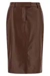 Giuseppe Di Morabito Stylish Leather Skirt Featuring Back Slit In Brown