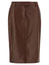 Giuseppe Di Morabito Stylish Leather Skirt Featuring Back Slit In Brown