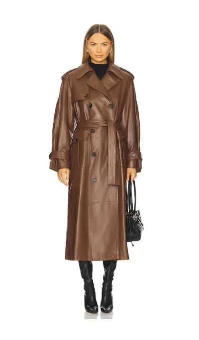 Giuseppe Di Morabito Leather Trenchcoat In Black