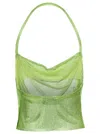 Giuseppe Di Morabito Green Halterneck Top With Crystals Open Back Polyamide Woman In Light Green