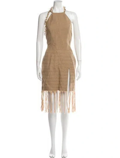 Pre-owned Giuseppe Di Morabito Linen Midi Length Dress In Neutral