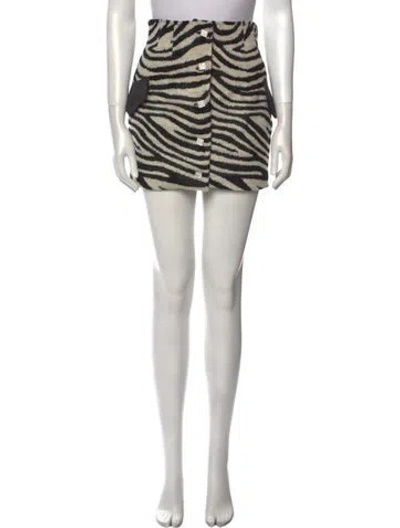 Pre-owned Giuseppe Di Morabito Llama Mini Skirt In Black