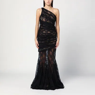 GIUSEPPE DI MORABITO GIUSEPPE DI MORABITO  LONG BLACK LACE SEMI-TRANSPARENT DRESS