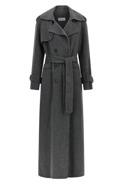 Giuseppe Di Morabito Belted Double-breasted Wool Coat In Gray