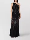 Giuseppe Di Morabito Long Lace Semi Transparent Dress In Multi
