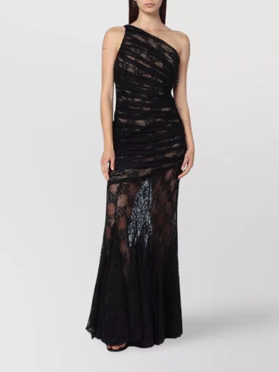 GIUSEPPE DI MORABITO LONG LACE SEMI TRANSPARENT DRESS