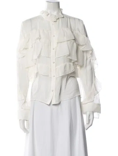 Pre-owned Giuseppe Di Morabito Long Sleeve Blouse W/ Tags In Neutrals