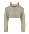 Giuseppe Di Morabito Crystal-embellished Cold-shoulder Cardigan In Gray