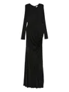 Giuseppe Di Morabito Long Sleeve Dress With Draped Design In Black
