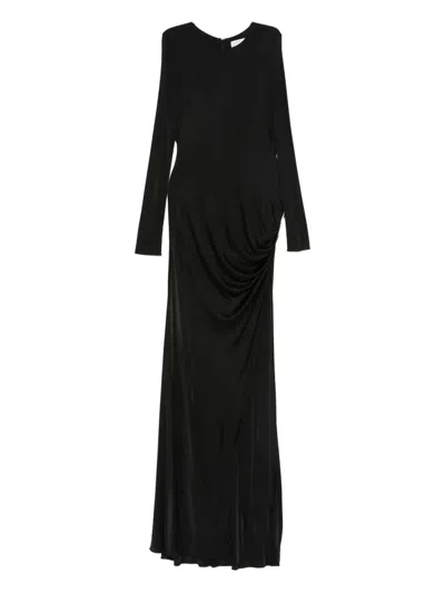 Giuseppe Di Morabito Long-sleeve Draped Dress In Black