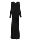 Giuseppe Di Morabito Long Sleeve Dress With Draped Design In Black