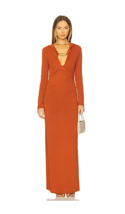 Giuseppe Di Morabito Long Sleeve Maxi Dress In Brown
