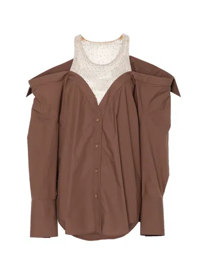 Giuseppe Di Morabito Long-sleeve Mini Dress In Brown