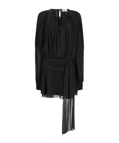 Giuseppe Di Morabito Long Sleeved Draped Mini Dress In Black