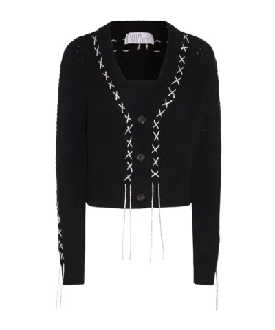 GIUSEPPE DI MORABITO LONG-SLEEVED KNITTED CARDIGAN