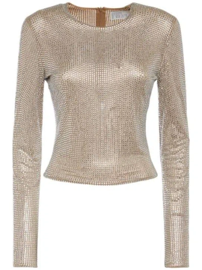 Giuseppe Di Morabito Embellished Jersey Long Sleeve Shirt In Beige