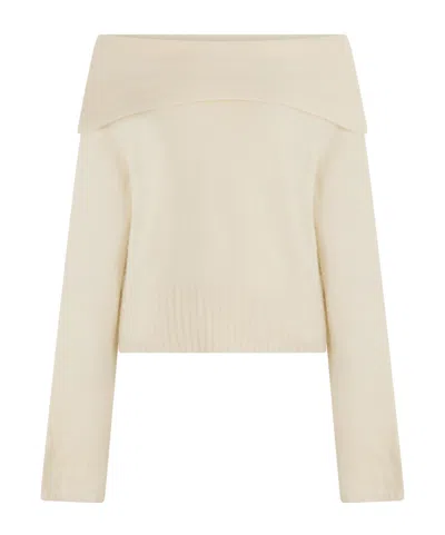Giuseppe Di Morabito Off-shoulder Knitted Sweater In Neutral