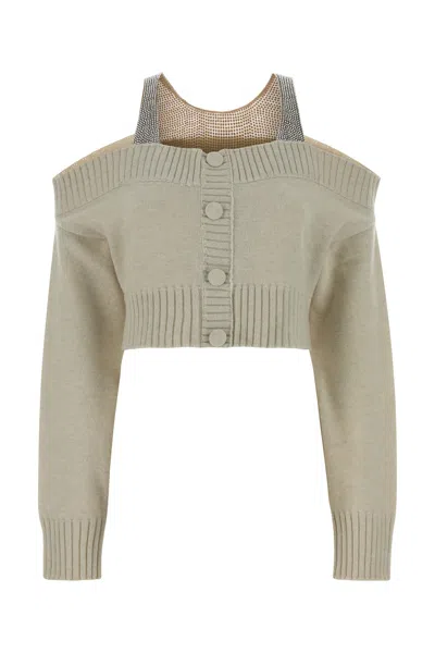Giuseppe Di Morabito Crystal-embellished Cold-shoulder Cardigan In Neutral