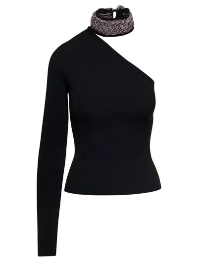 Giuseppe Di Morabito Merino Wool Knit One Sleeve In Black