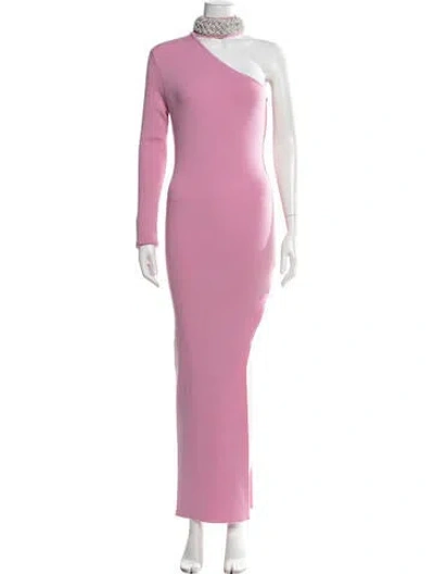 Pre-owned Giuseppe Di Morabito Merino Wool Long Dress In Purple