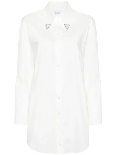 Giuseppe Di Morabito Metal-tips Mini Shirtdress In White