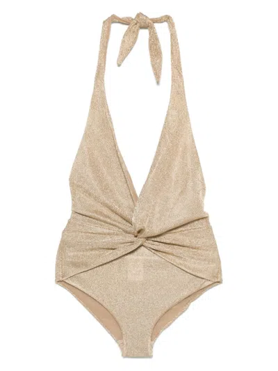 Giuseppe Di Morabito Metallic-finish Swimsuit In Gold